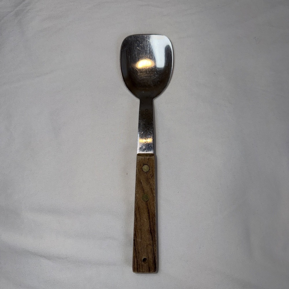Vintage Vernco Stainless Steel Ice Cream Spade Scoop‎ Wood Handle 9 1/2" Japan